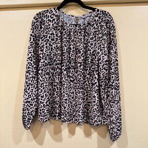 Long Sleeve Animal Print Blouse